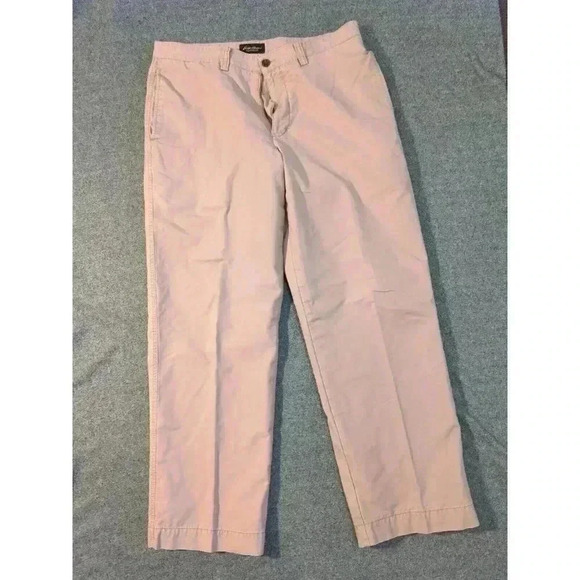 Eddie Bauer Relaxed Fit Men's 35x32 Flannel Lined Khaki Pants - Picture 1 of 4